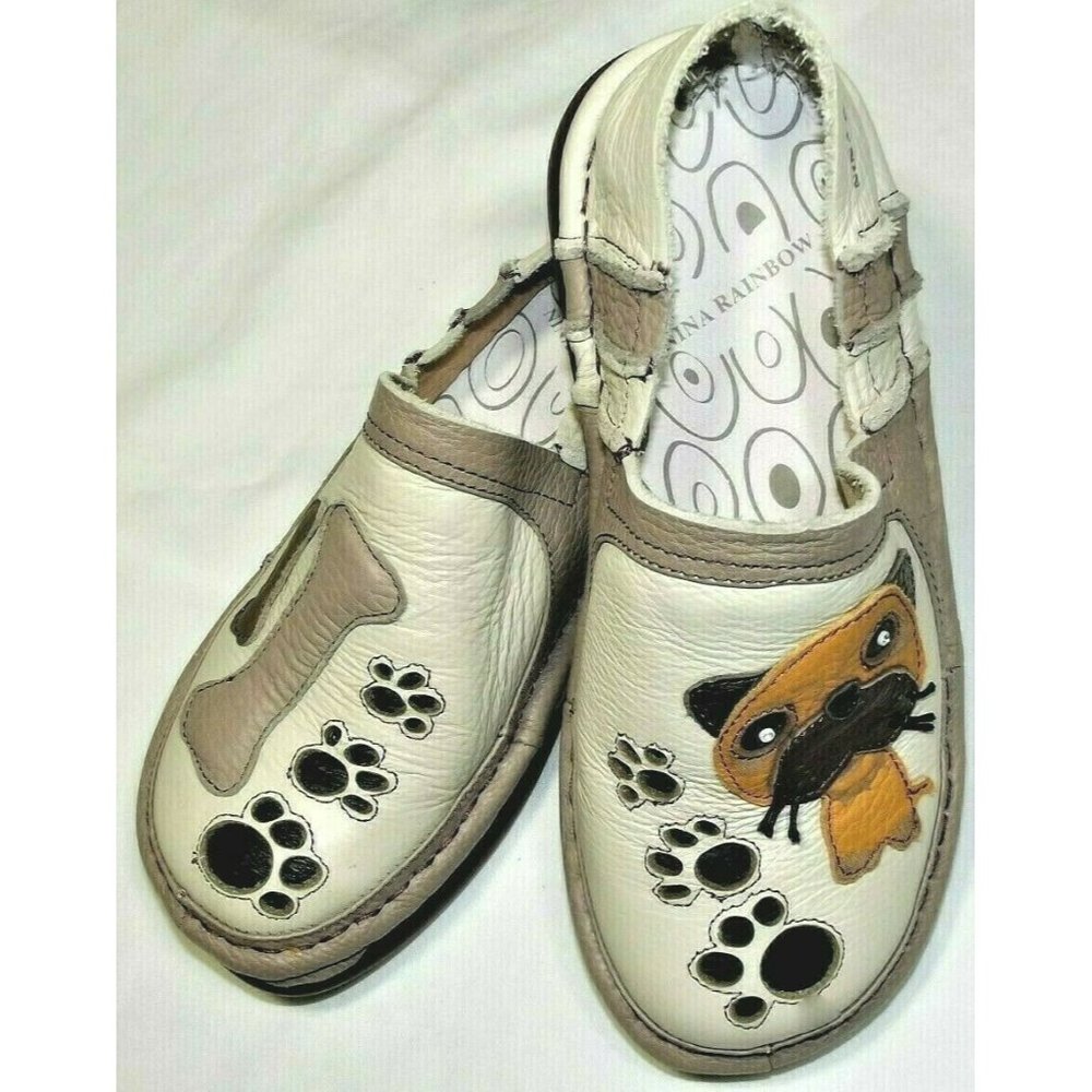 NINA RAINBOW "SHARPEI" LEATHER SLIP ON SHOE EU 37